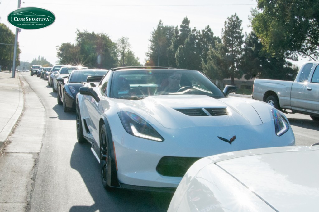 C7 Z06 leading the group including a 6 speed manual Lamborghini Gallardo