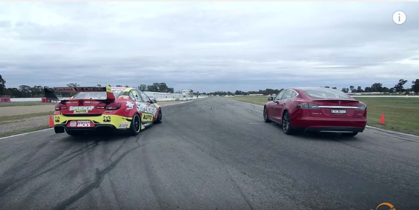 Tesla P85D on the track drag racing